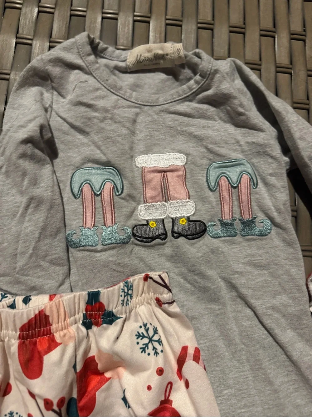 Girls Holiday Ruffle outfit Set - elf and Santa legs
